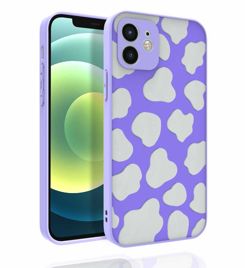 iPhone 12 Kılıf Desenli Kamera Korumalı Parlak NXXA Nora Kapak-NO6