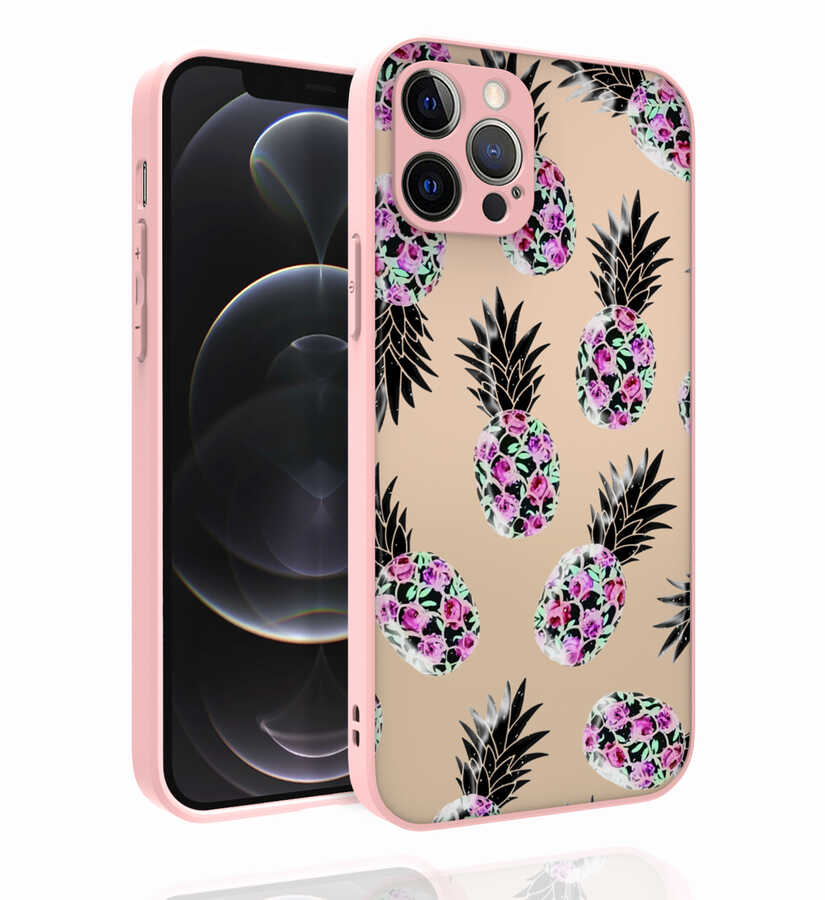 iPhone 12 Pro Kılıf Desenli Kamera Korumalı Parlak NXXA Nora Kapak-NO1