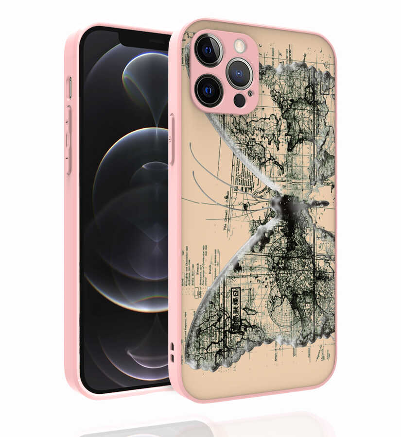 iPhone 12 Pro Kılıf Desenli Kamera Korumalı Parlak NXXA Nora Kapak-NO4
