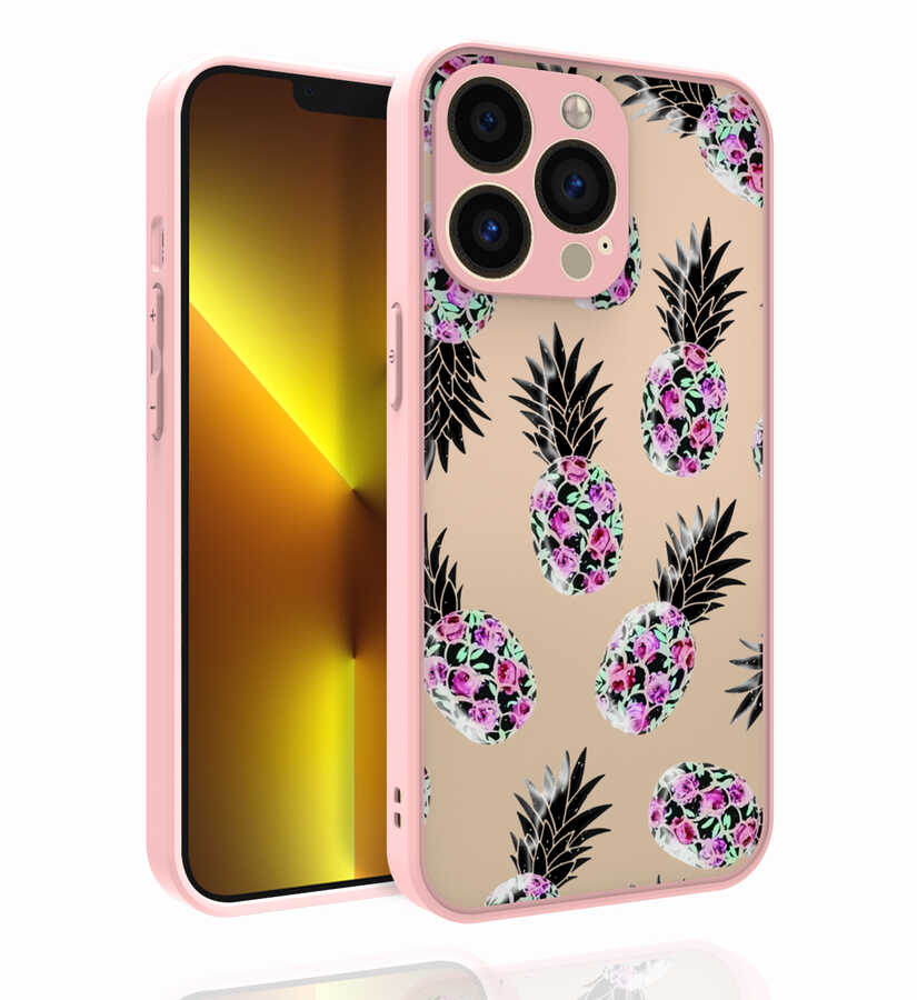 iPhone 13 Pro Kılıf Desenli Kamera Korumalı Parlak NXXA Nora Kapak-NO1