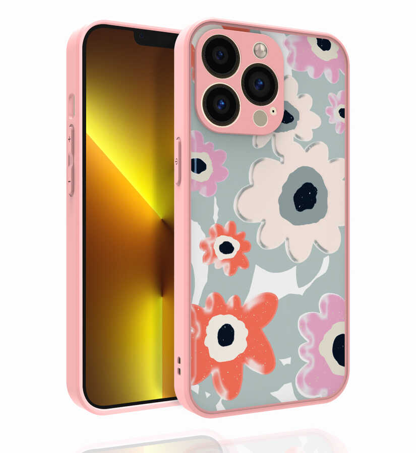 iPhone 13 Pro Uyumlu Desenli Kamera Korumalı Parlak NXXA Nora Kapak-NO5