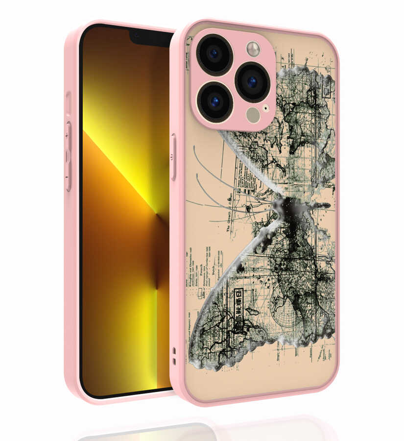 iPhone 13 Pro Max Uyumlu Desenli Kamera Korumalı Parlak NXXA Nora Kapak-NO4
