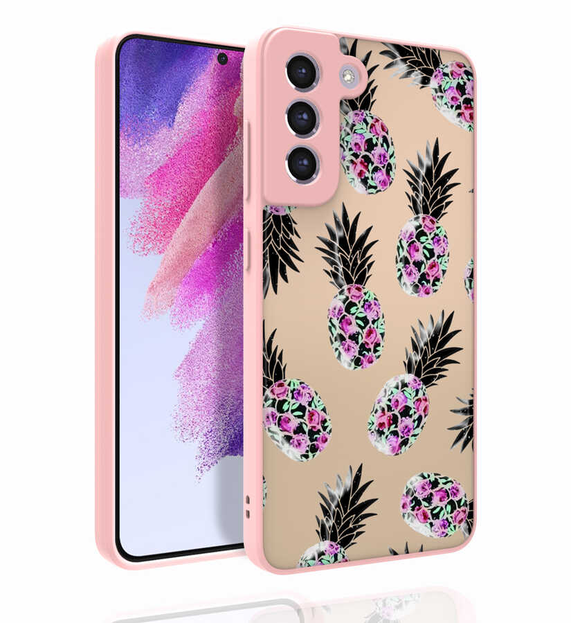 Galaxy S21 FE Kılıf Desenli Kamera Korumalı Parlak NXXA Nora Kapak-NO1