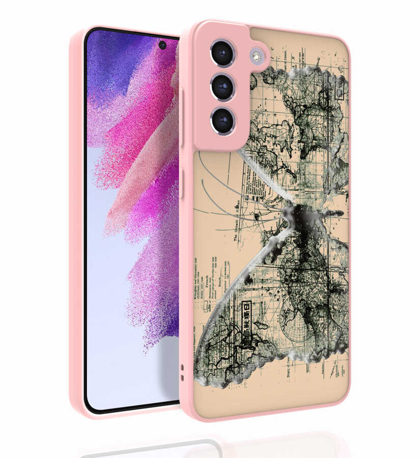 Galaxy S21 FE Kılıf Desenli Kamera Korumalı Parlak NXXA Nora Kapak-NO4