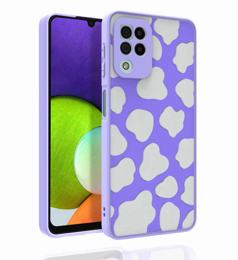 Galaxy A22 4G Kılıf Desenli Kamera Korumalı Parlak NXXA Nora Kapak-NO6
