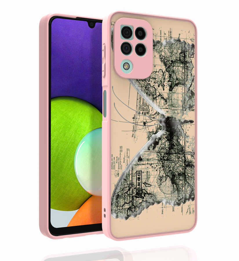 Galaxy M22 Kılıf Desenli Kamera Korumalı Parlak NXXA Nora Kapak-NO4