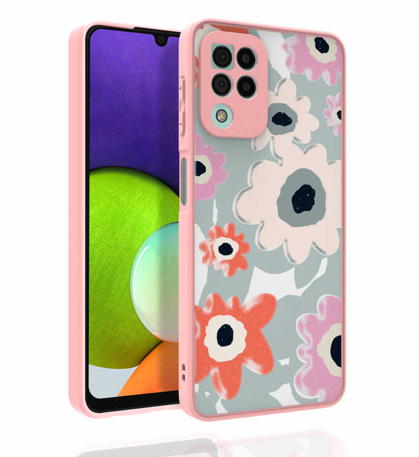 Galaxy M32 Kılıf Desenli Kamera Korumalı Parlak NXXA Nora Kapak-NO5