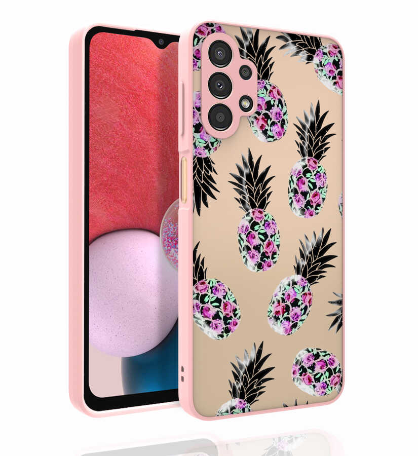 Galaxy A13 4G Kılıf Desenli Kamera Korumalı Parlak NXXA Nora Kapak-NO1
