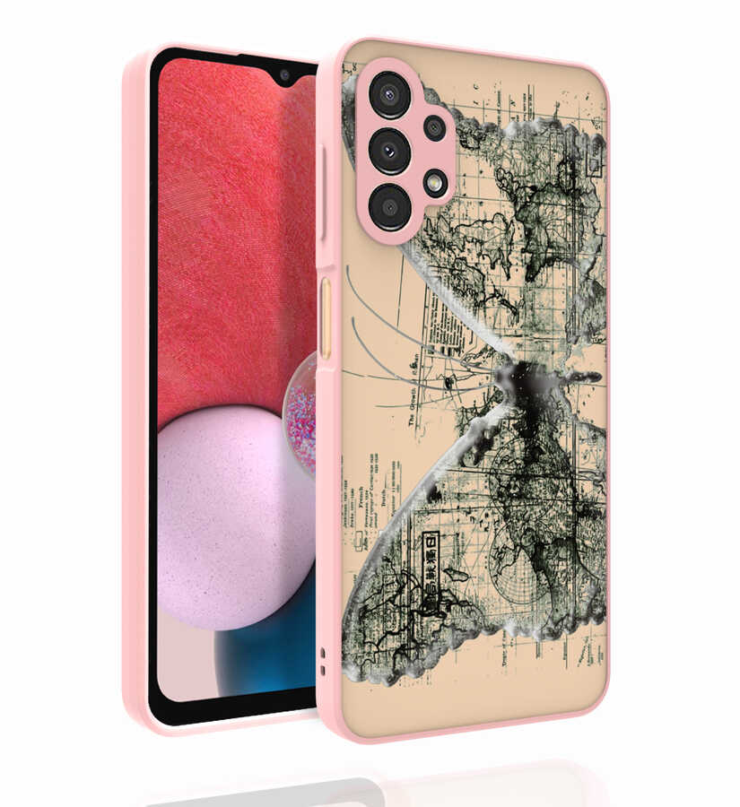 Galaxy A13 4G Kılıf Desenli Kamera Korumalı Parlak NXXA Nora Kapak-NO4