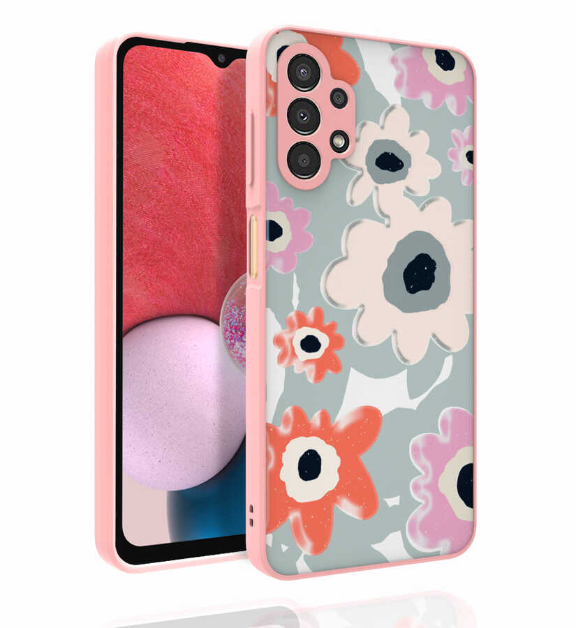 Galaxy A13 4G Kılıf Desenli Kamera Korumalı Parlak NXXA Nora Kapak-NO5