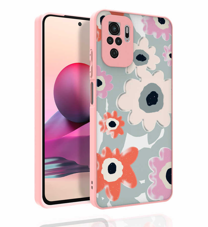 Xiaomi Redmi Note 10 Kılıf Desenli Kamera Korumalı Parlak NXXA Nora Kapak-NO5