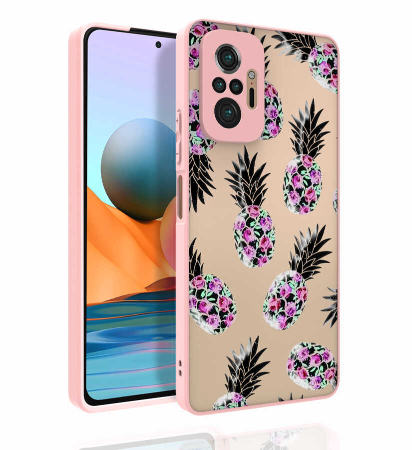 Xiaomi Redmi Note 10 Pro Kılıf Desenli Kamera Korumalı Parlak NXXA Nora Kapak-NO1