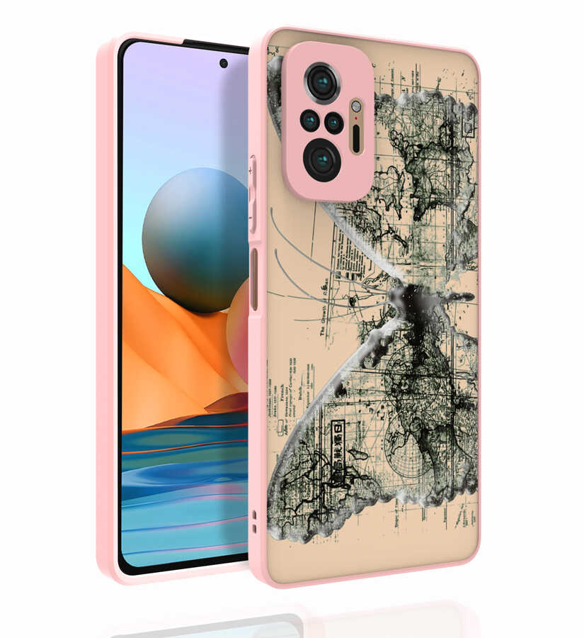 Xiaomi Redmi Note 10 Pro Kılıf Desenli Kamera Korumalı Parlak NXXA Nora Kapak-NO4