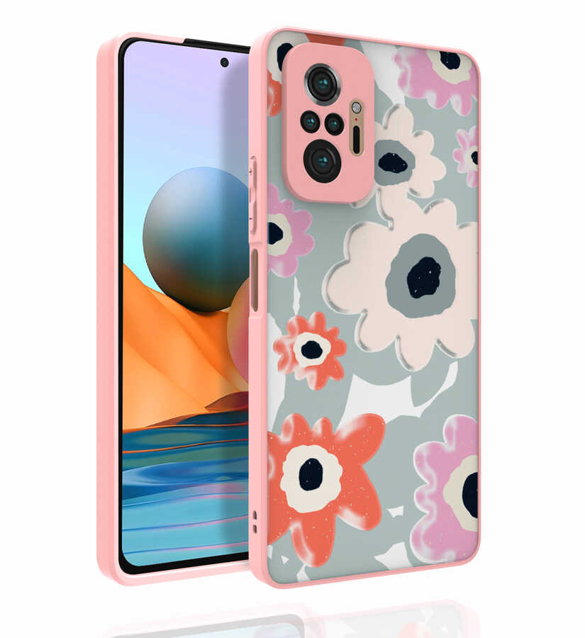 Xiaomi Redmi Note 10 Pro Kılıf Desenli Kamera Korumalı Parlak NXXA Nora Kapak-NO5