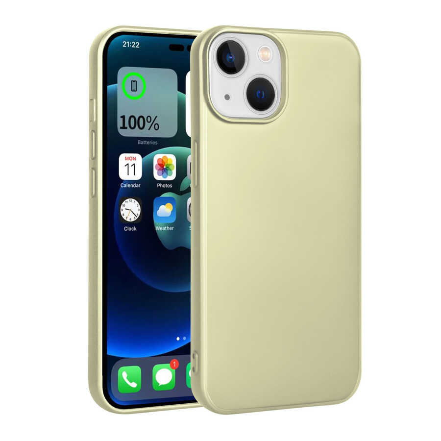 Apple iPhone 14 Kılıf NXXA Premier Silikon Kapak-Gold