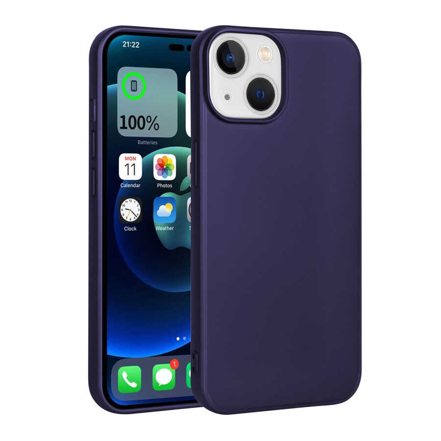 Apple iPhone 14 Plus Kılıf NXXA Premier Silikon Kapak-Lacivert