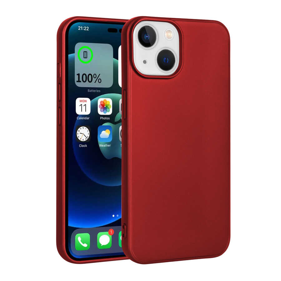 Apple iPhone 14 Plus Kılıf NXXA Premier Silikon Kapak-Kırmızı