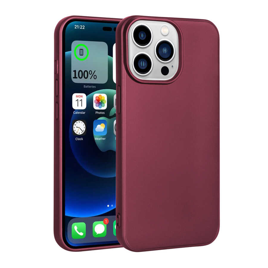 iPhone 14 Pro Max Uyumlu NXXA Premier Silikon Kapak-Mürdüm