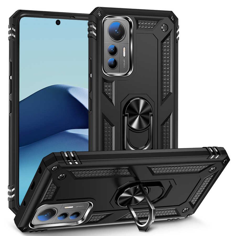 Xiaomi Xiaomi 12 Lite Kılıf NXXA Vega Kapak-Siyah