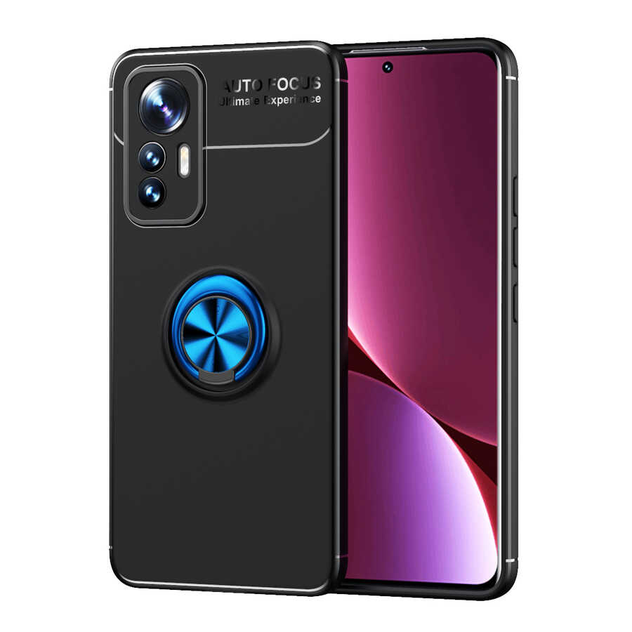 Xiaomi Xiaomi 12 Lite Kılıf NXXA Ravel Silikon Kapak-Siyah-Mavi