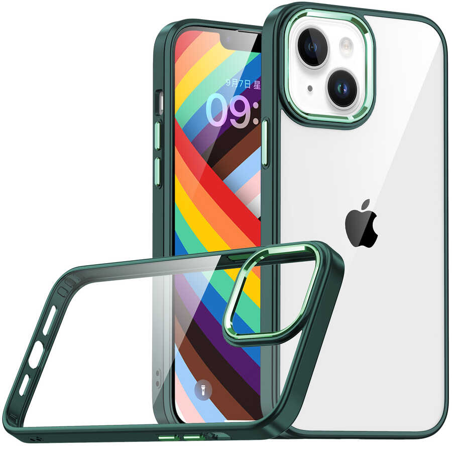 Apple iPhone 14 Kılıf NXXA Flora Kapak-Yeşil