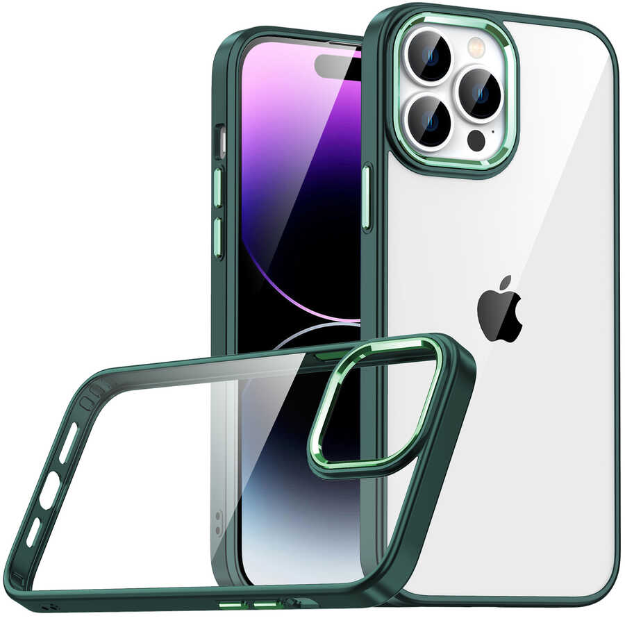 Apple iPhone 14 Pro Kılıf NXXA Flora Kapak-Yeşil