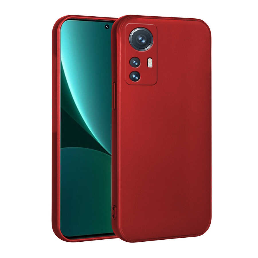 Xiaomi Xiaomi 12 Lite Kılıf NXXA Premier Silikon Kapak-Kırmızı