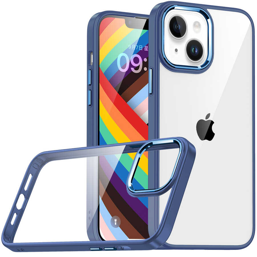 iPhone 14 Plus Uyumlu NXXA Flora Kapak-Sierra Mavi