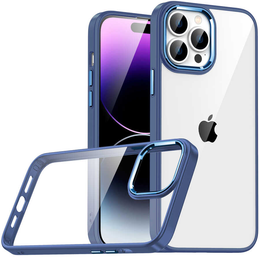 Apple iPhone 14 Pro Kılıf NXXA Flora Kapak-Sierra Mavi