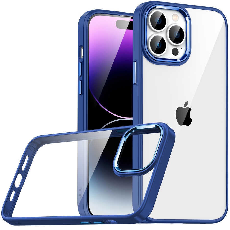 Apple iPhone 14 Pro Kılıf NXXA Flora Kapak-Lacivert