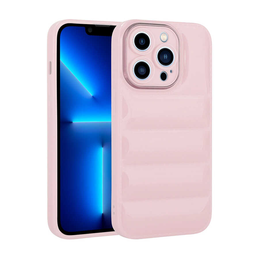 Apple iPhone 13 Pro Kılıf Kamera Korumalı Parlak Airbag'li NXXA Galya Kapak-Pembe