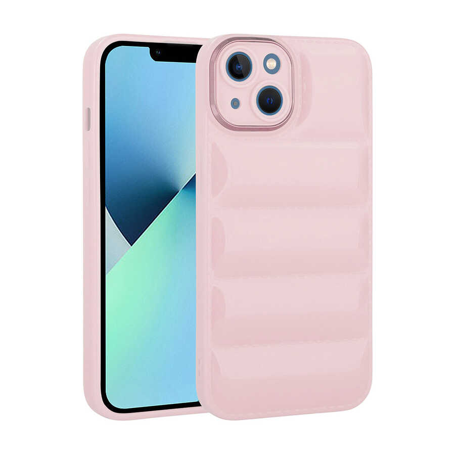 Apple iPhone 14 Plus Kılıf Kamera Korumalı Parlak Airbag'li NXXA Galya Kapak-Pembe