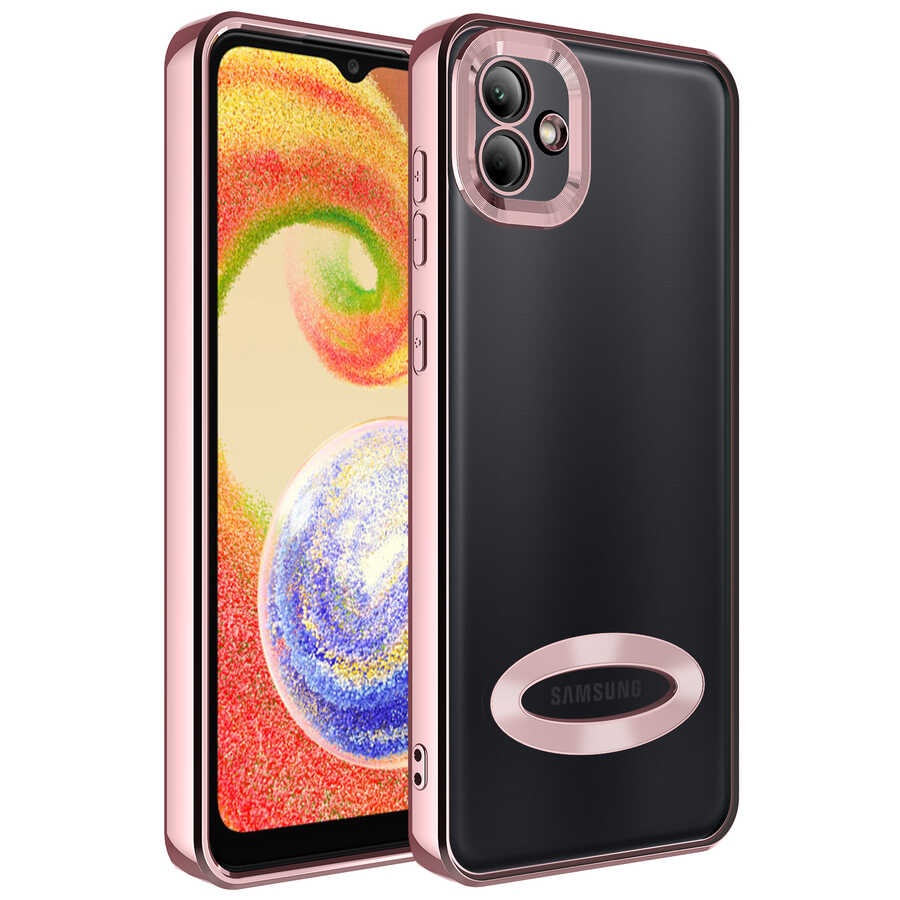 Galaxy A03 Kılıf Kamera Korumalı Logo Gösteren NXXA Omega Kapak-Rose Gold