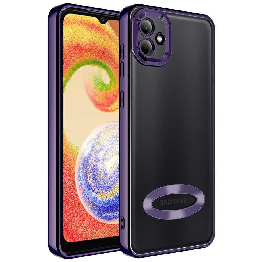 Galaxy A03 Kılıf Kamera Korumalı Logo Gösteren NXXA Omega Kapak-Derin Mor