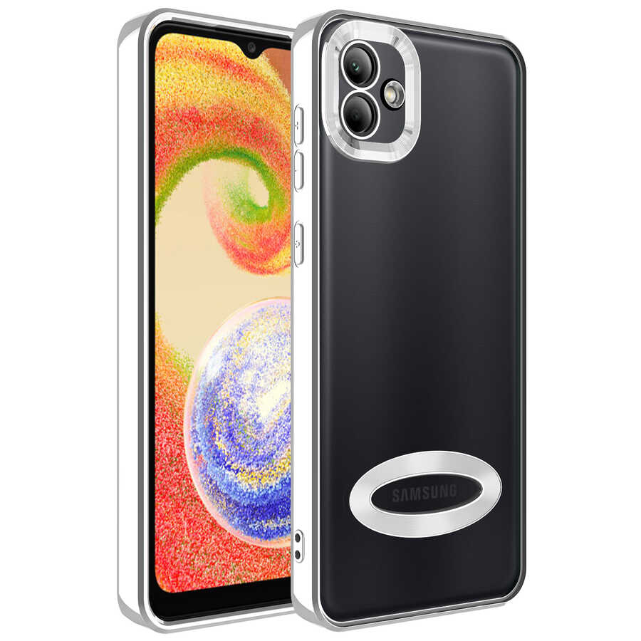 Galaxy A03 Kılıf Kamera Korumalı Logo Gösteren NXXA Omega Kapak-Gümüş