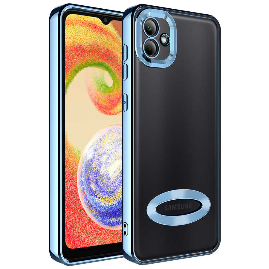 Galaxy A03 Kılıf Kamera Korumalı Logo Gösteren NXXA Omega Kapak-Sierra Mavi
