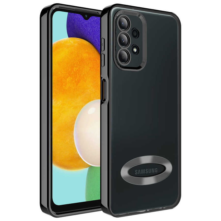 Galaxy A13 4G Kılıf Kamera Korumalı Logo Gösteren NXXA Omega Kapak-Siyah