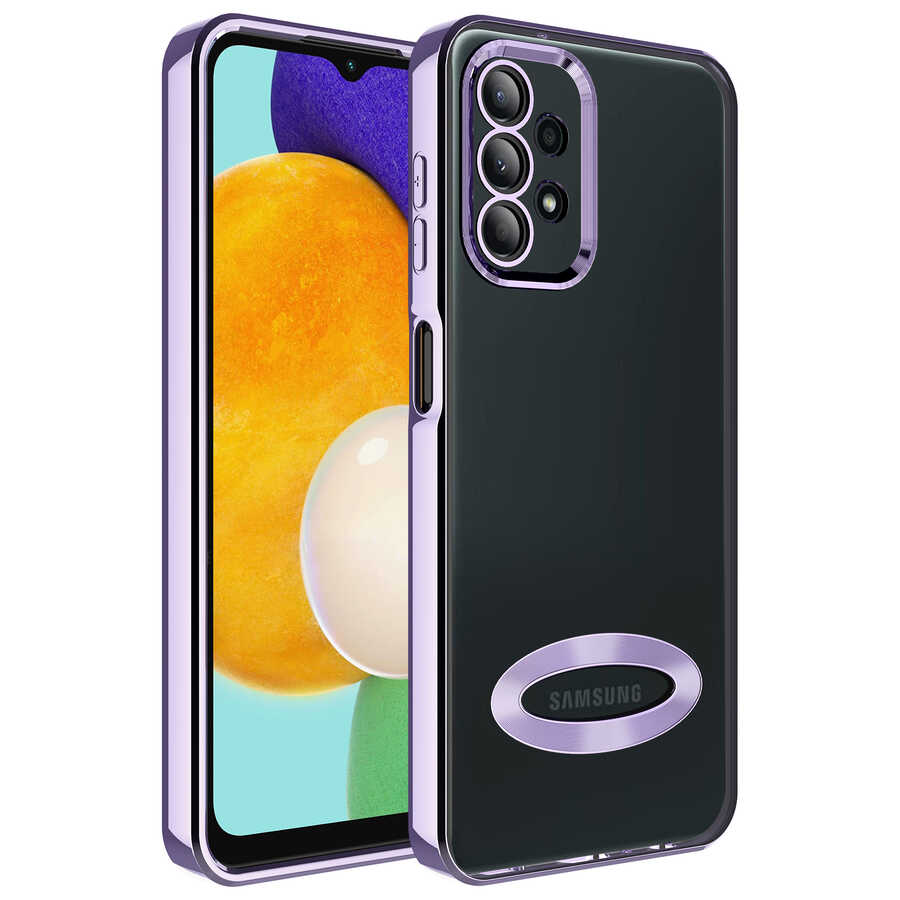 Galaxy A23 Kılıf Kamera Korumalı Logo Gösteren NXXA Omega Kapak-Lila