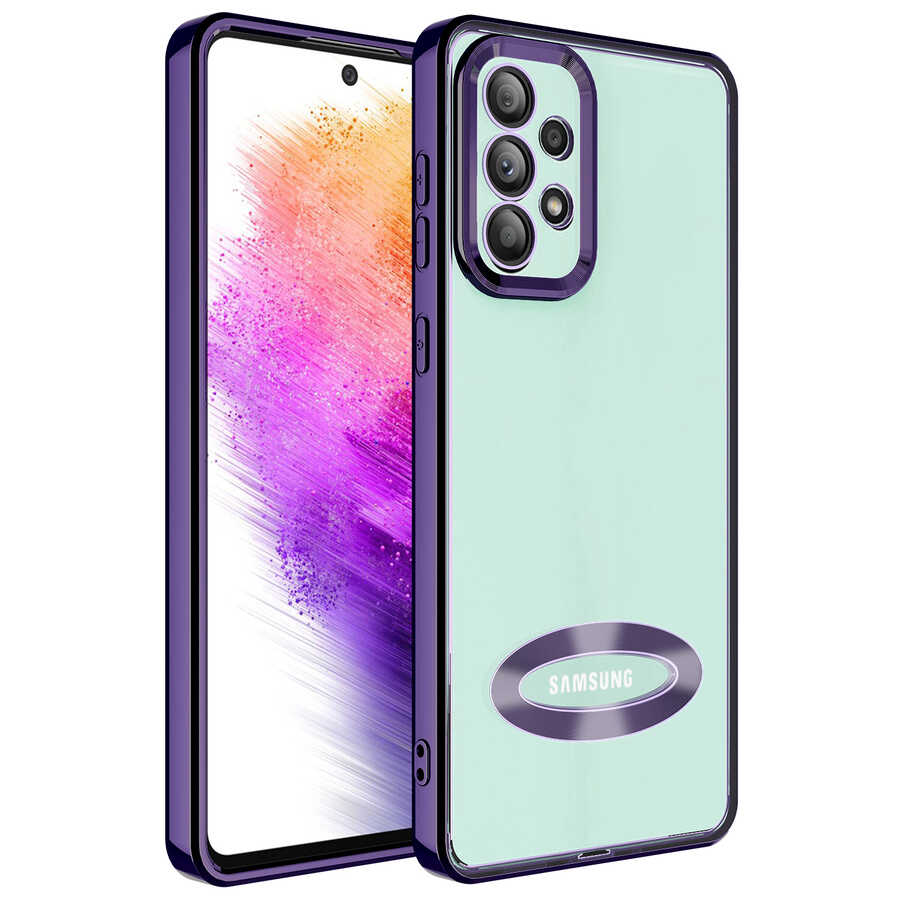 Galaxy A73 Kılıf Kamera Korumalı Logo Gösteren NXXA Omega Kapak-Derin Mor