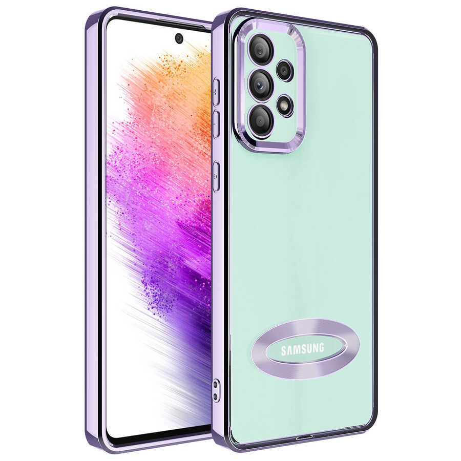 Galaxy A73 Kılıf Kamera Korumalı Logo Gösteren NXXA Omega Kapak-Lila