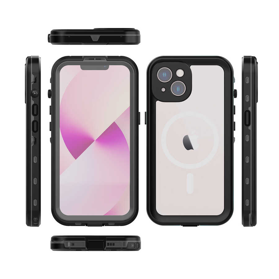 Apple iPhone 14 Plus Kılıf 1-1 Su Geçirmez Kılıf-Siyah