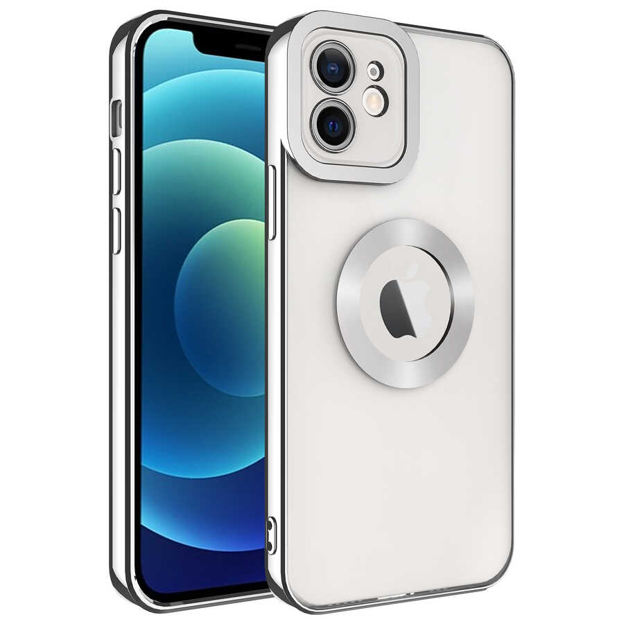 iPhone 11 Uyumlu Kamera Korumalı Logo Gösteren NXXA Omega Kapak-Gümüş