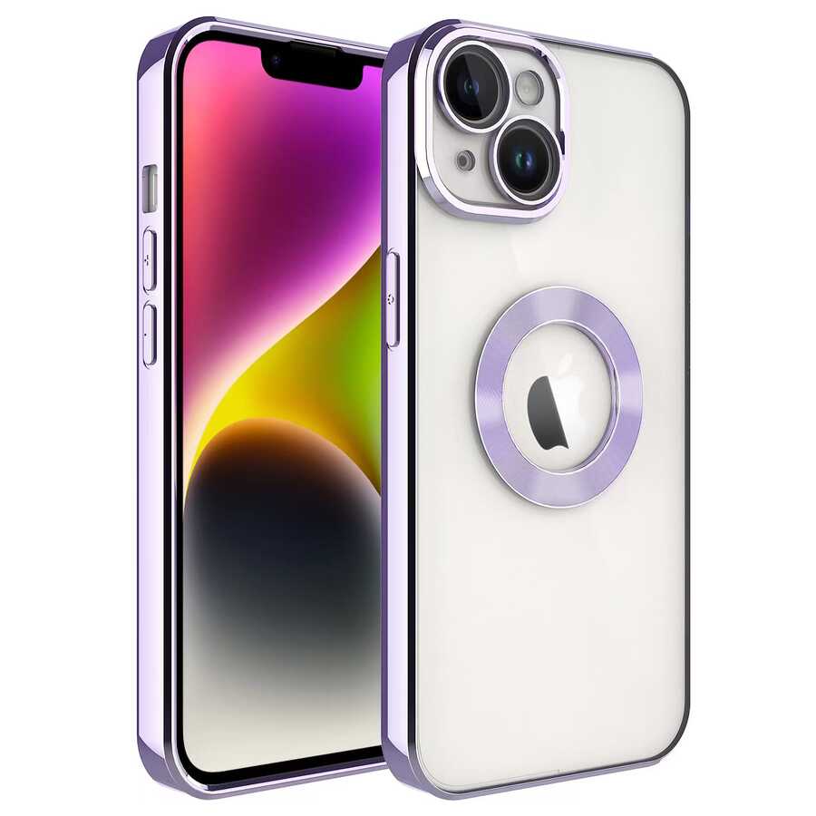 Apple iPhone 14 Plus Kılıf Kamera Korumalı Logo Gösteren NXXA Omega Kapak-Lila