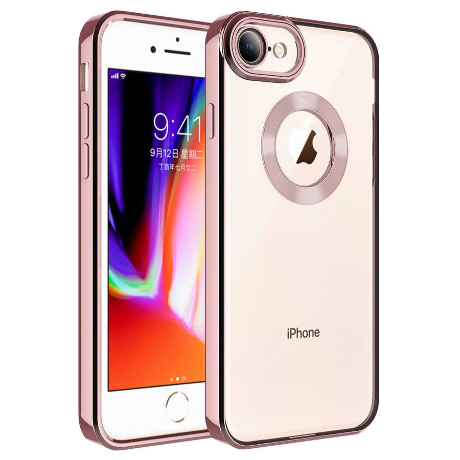 iPhone 7 Uyumlu Kamera Korumalı Logo Gösteren NXXA Omega Kapak-Rose Gold