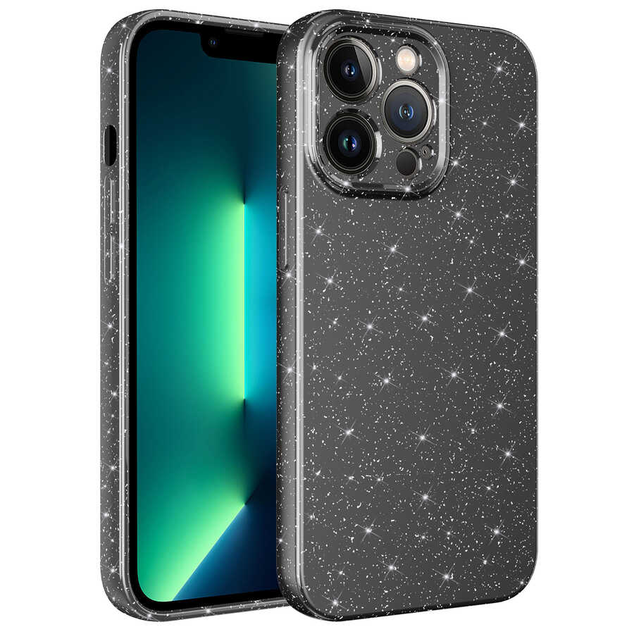 iPhone 12 Pro Max Uyumlu Kamera Korumalı Simli Lüks NXXA Koton Kapak-Gri
