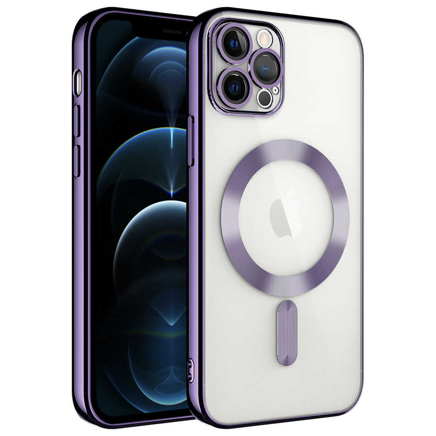Apple iPhone 11 Pro Kılıf Kamera Korumalı Magsafe Wireless Şarj Özellikli NXXA Demre Kapak-Derin Mor
