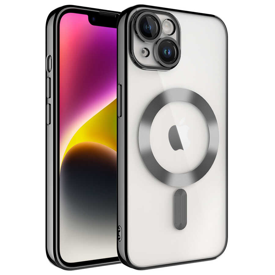 Apple iPhone 14 Plus Kılıf Kamera Korumalı Magsafe Wireless Şarj Özellikli NXXA Demre Kapak-Siyah