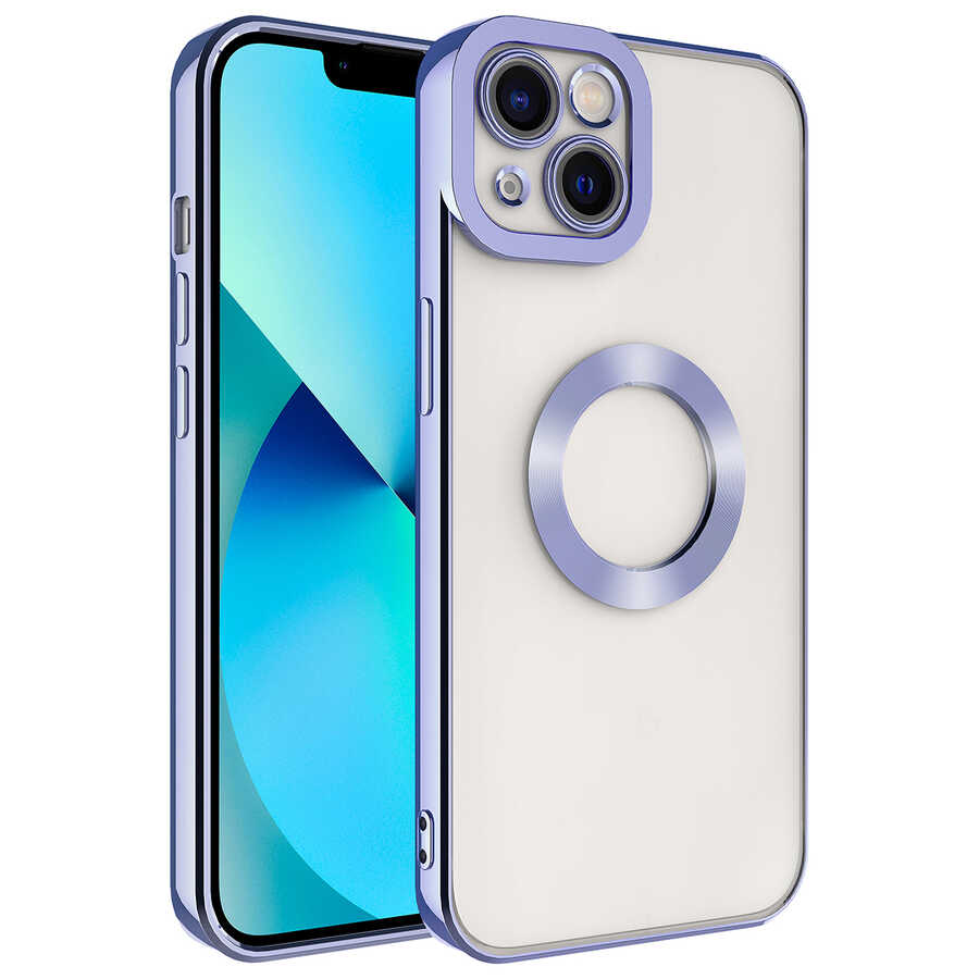 iPhone 13 Uyumlu Kamera Korumalı Logo Gösteren NXXA Omega Kapak-Lila