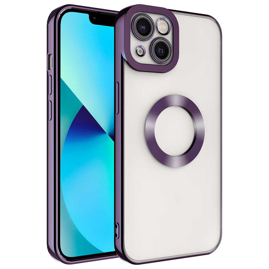 iPhone 13 Uyumlu Kamera Korumalı Logo Gösteren NXXA Omega Kapak-Derin Mor