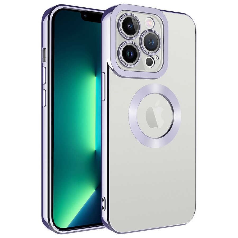 iPhone 13 Pro Uyumlu Kamera Korumalı Logo Gösteren NXXA Omega Kapak-Lila